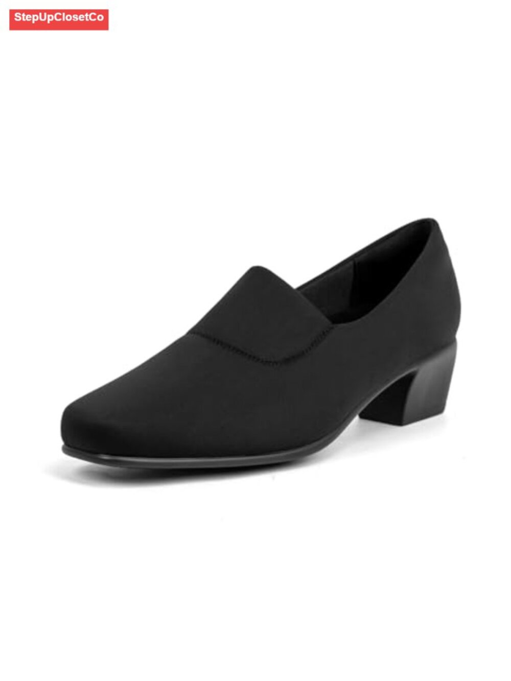 Women's Orthopedic Pumps Low Block Heel Square Toe Stretch Comfortable Dress